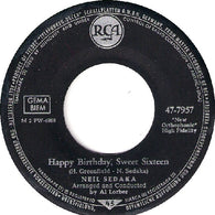 Neil Sedaka – Happy Birthday, Sweet Sixteen 7" vinyl record